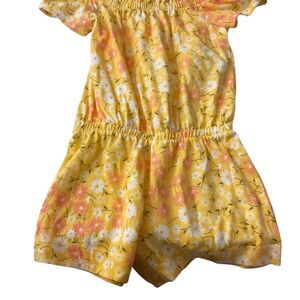 The Children's Place Yellow and White Floral‎ Romper